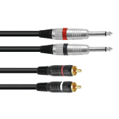 OMNITRONIC ADAPTER CABLE, кабель готовый 2xJack/2xRCA, 1м
