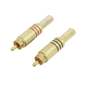 OMNITRONIC RCA PLUG, разъем RCA, желтый металл, пружина, цветной маркер, пара