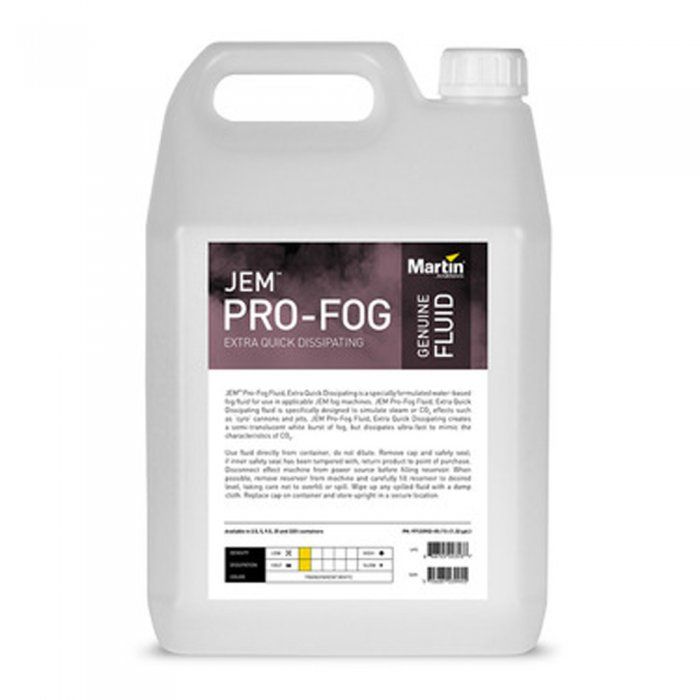 Martin JEM Pro-Fog Fluid, Extra Quick Dissipating Жидкость для генераторов дыма сверхбыстрого р 5л