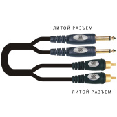 PS-SOUND G-014-1, кабель готовый 2xJack/2xRCA, 1м