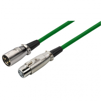 Monacor MEC-100/GN, кабель готовый XLR -"папа" на XLR - "мама", 1м, зеленый
