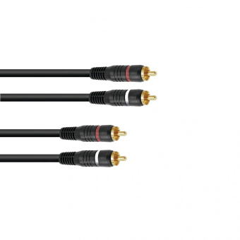 Omnitronic RCA cable, кабель готовый 2 RCA на 2 RCA, 0.6м, черный