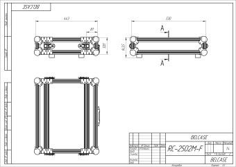 BELCASE RС-2502M-F, 443x530x120мм, кейс рэковый для радиомикрофонов, рабочая глубина 25см, 2U, Blue Edition