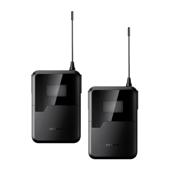 ОКТАВА OWS-U2200D01L01-B PRO, двухканальная радиосистема с двумя поясными передатчиками, головным OWS-D01 и петличным OWS-L01 (суперкардиоида черн) микрофонами (диапазон В:512-562 МГц)