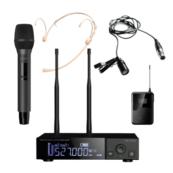 ОКТАВА OWS-U1200HD01L01, радиосистема с ручным и поясным передатчиками, головным и петличным микрофонами, UHF