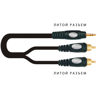 PS-SOUND G-020-1, кабель готовый Jack 3,5/2xRCA, 1м