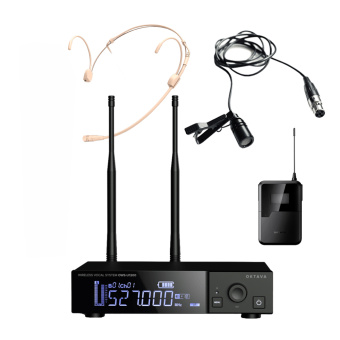 ОКТАВА OWS-U1200D01L01, радиосистема с поясным передатчиком, головным и петличным микрофонами, UHF
