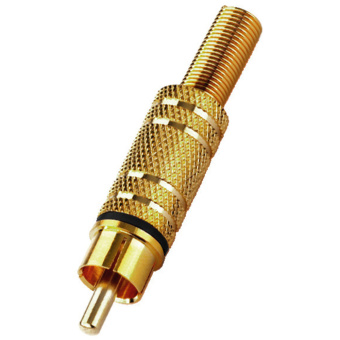 MONACOR T-707G/SW, разъем RCA, желтый металл, пружина, черный маркер