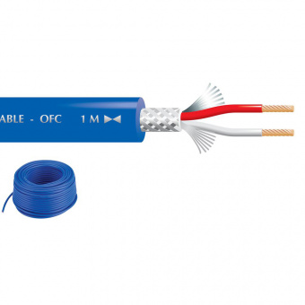 Stage Line MLC-52/BL, кабель микрофонный 2х0.22см, диаметр 6.5 мм, синий