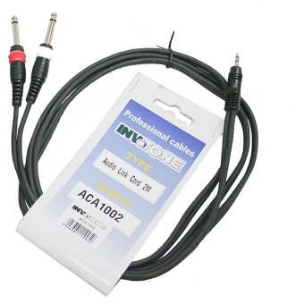INVOTONE ACA1002, кабель готовый Jack 3.5/2xJack, 2м