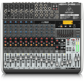 BEHRINGER QX1832USB, пассивный микшерный пульт, 6 мик/моно, 4 стерео, 2 AUX, блок эффектов, USB