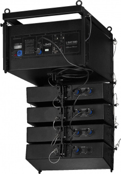 Stage Line L-RAY/1000, активная система LineArray, 1кВт, 4 кластера+1бас, 50Гц-25кГц, 121дБ, черная
