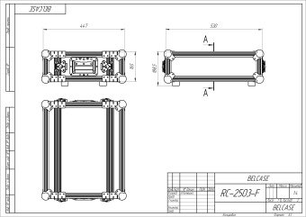 BELCASE RС-2503-F, 447x530x165мм, кейс рэковый приборный, рабочая глубина 25см, 3U, Standart Edition
