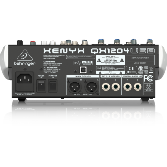 BEHRINGER QX1204USB, пассивный микшерный пульт, 4 мик/моно, 2 стерео, 2 AUX, блок эффектов, USB